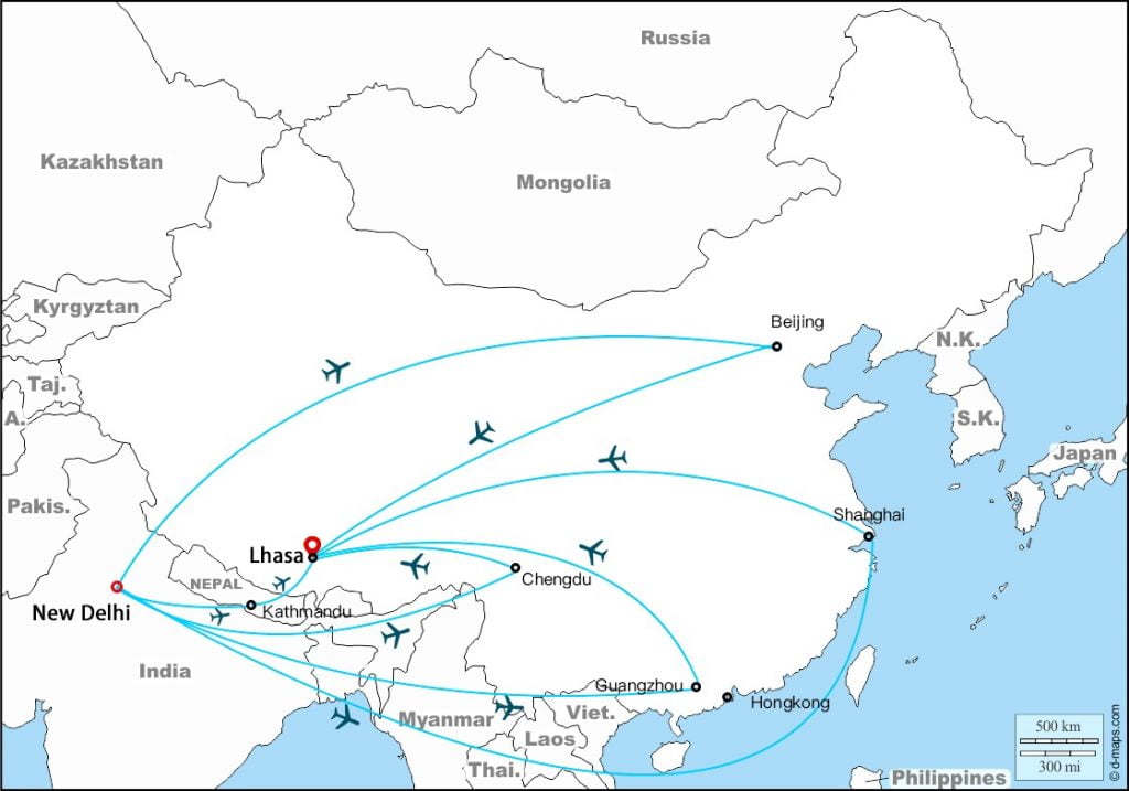 Flights To Tibet from India Flights To Tibet from India
