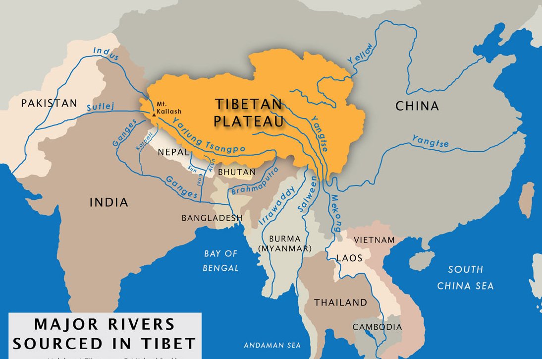 Map of Tibet - learn where is Tibet Map of Tibet Rivers